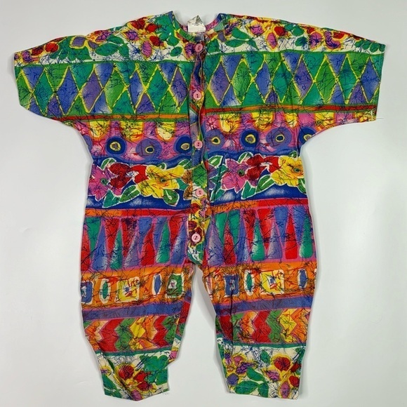 Vintage Child Craft Abstract Floral One Piece Romper Size 24 Months - Picture 1 of 8